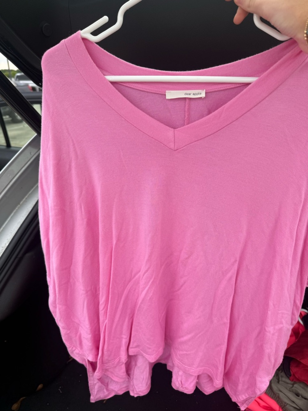 Dear Apple Pink V-Neck Women's Top
